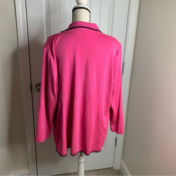 Misook pink knit‎ sweater jacket size 2X - Picture 2 of 4